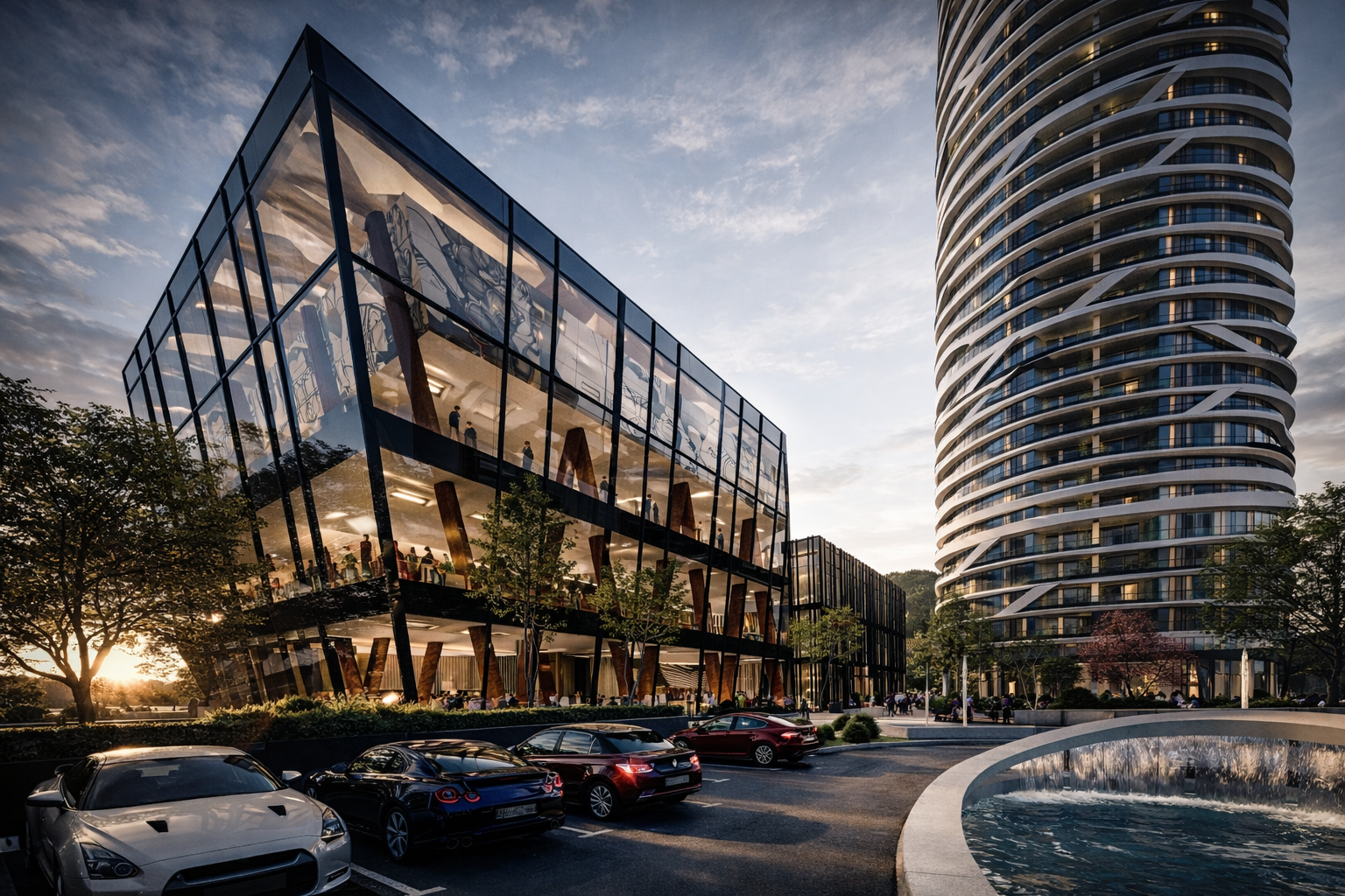 Europe Square projekat u večernjem kadru